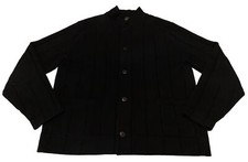 Women  s Saks Fifth Avenue Black 100 Wool Button Up Sweater Size XL EUC