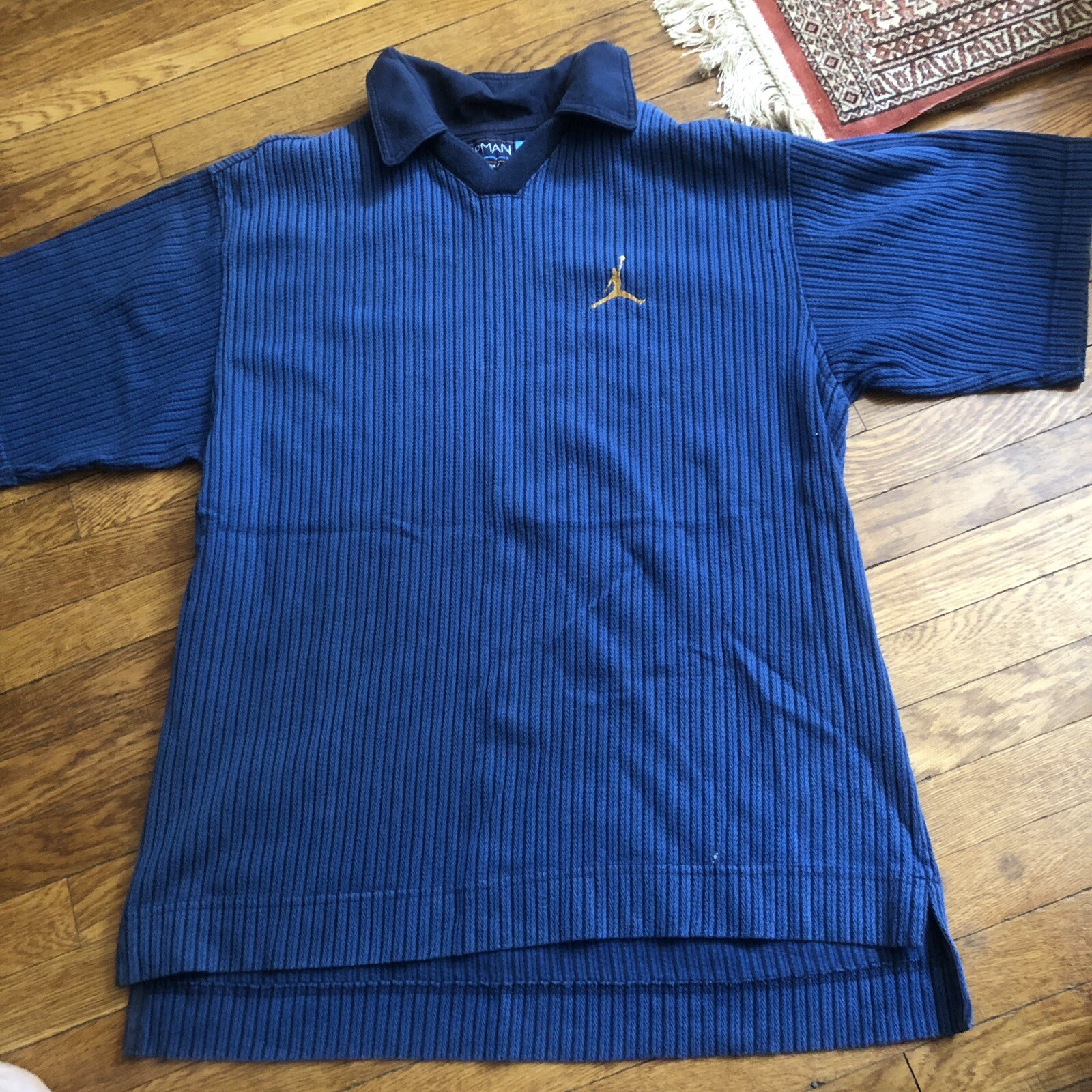 Vintage Nike Air Jumpman Air Jordan Polo Style Shirt Men's Size XL Blue