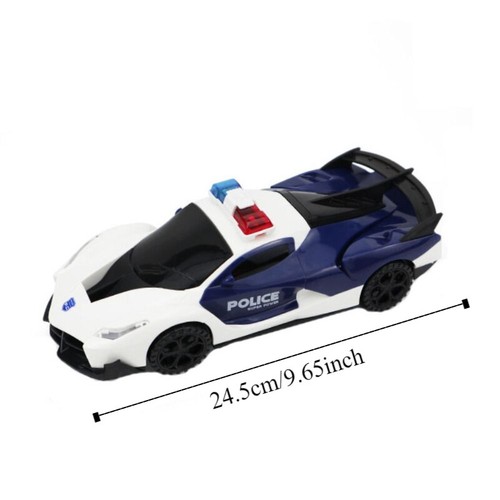 360° Rotating Police Car Toy With Sound Light Electric Automatic Openable Doors - Picture 10 of 11
