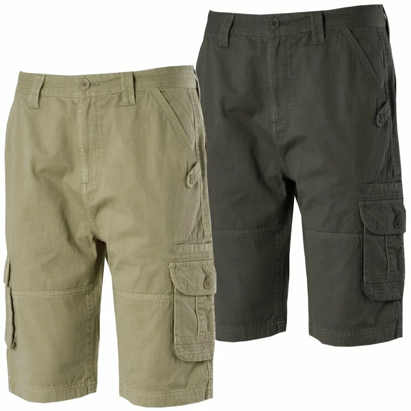 Mens Lightweight Cotton Twill 3 4 Cargo Summer Shorts Size 30 32 34 36