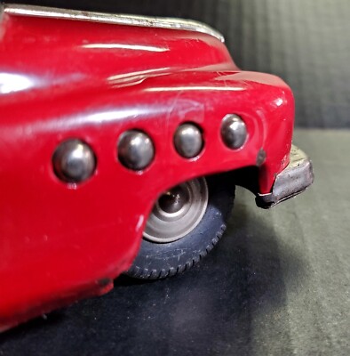 Vintage Rare MARUSAN Red Hudson Tin Toy Car Japan Battery Vintage Rare MARUSAN Red Hudson Tin Toy Car Japan Battery