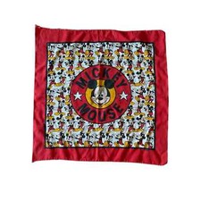 Vintage Disney Mickey Mouse Made in the USA Red 21  x 21  Bandana