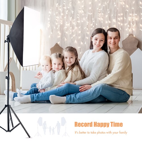 Softbox Light Kit Photo Studio Photography Continuous Lighting Stand Set H6D5 - Picture 3 of 10