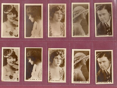 10 x alte original Zigarettenkarten SORTEN auf Hügeln berühmte Kino Promis #758