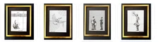 BANKSY + SET OF 4 PRINTS + MOUNTED IN NEW FRAMES Collector Pieces Framed