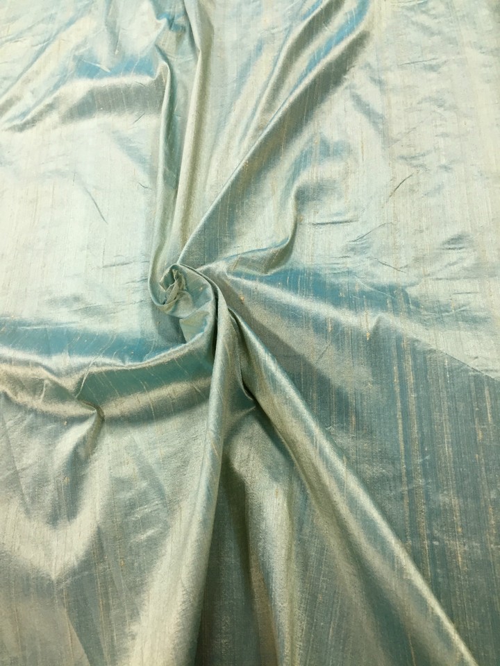 Blue - Handloom Dupion Silk Natural Dyed Plain Fabric 06 main image 0