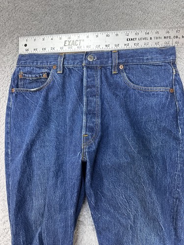 Vtg Levi's 501-0115 1980s Button Fly Denim Jeans Mens 33 Straight Leg USA Made - Picture 10 of 12