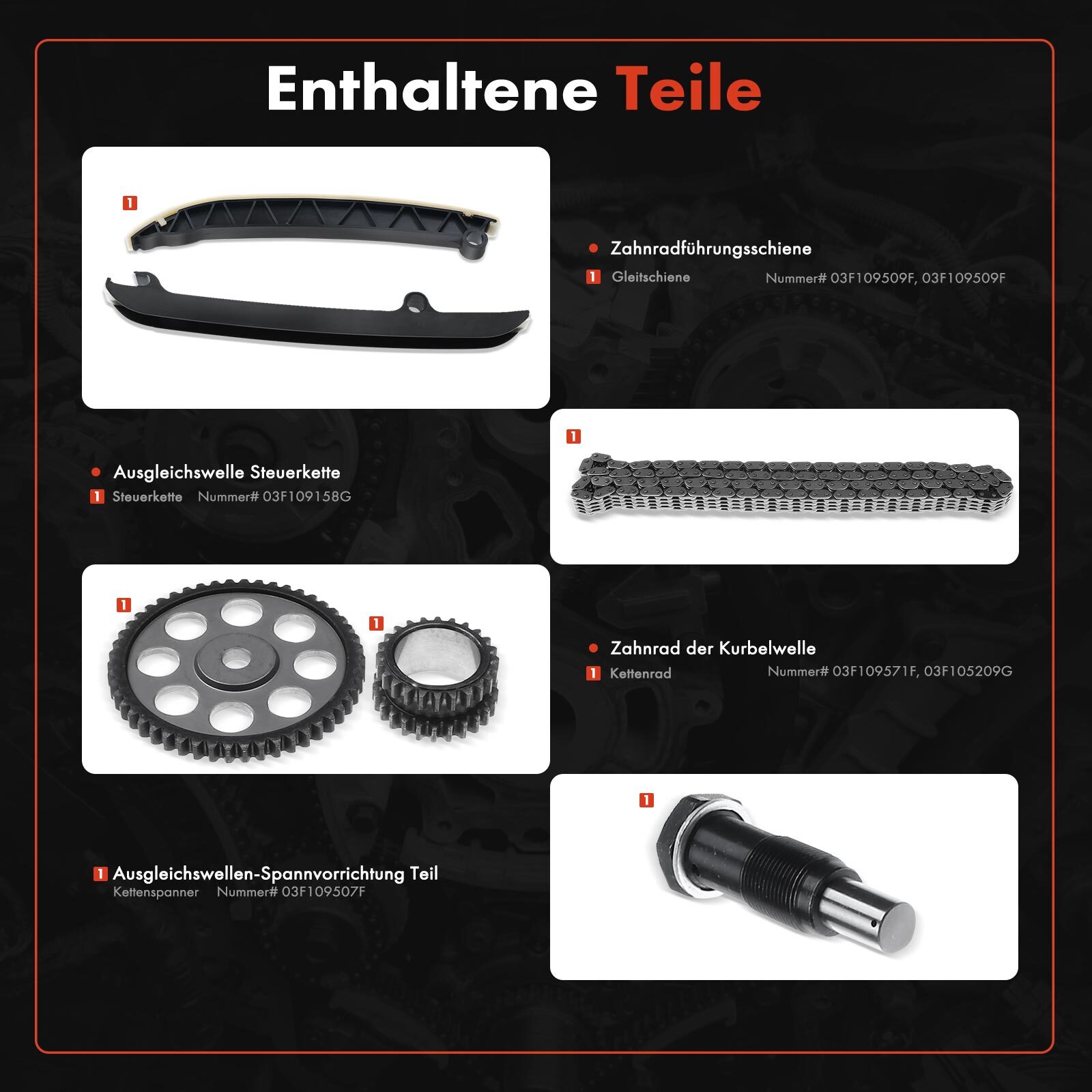 Steuerkettensatz Steuerkette für Audi A1 A3 8P Seat Altea Leon Skoda VW ...