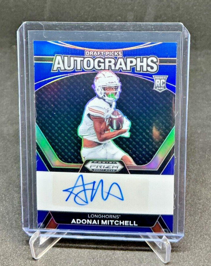 2024 Panini Prizm Draft Picks ADONAI MITCHELL RC Blue Prizm AUTO 23/149
