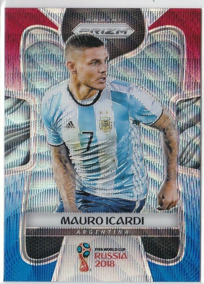 Mauro Icardi 2018 Panini Prizm World Cup Soccer Red and Blue Wave #8 Argentina