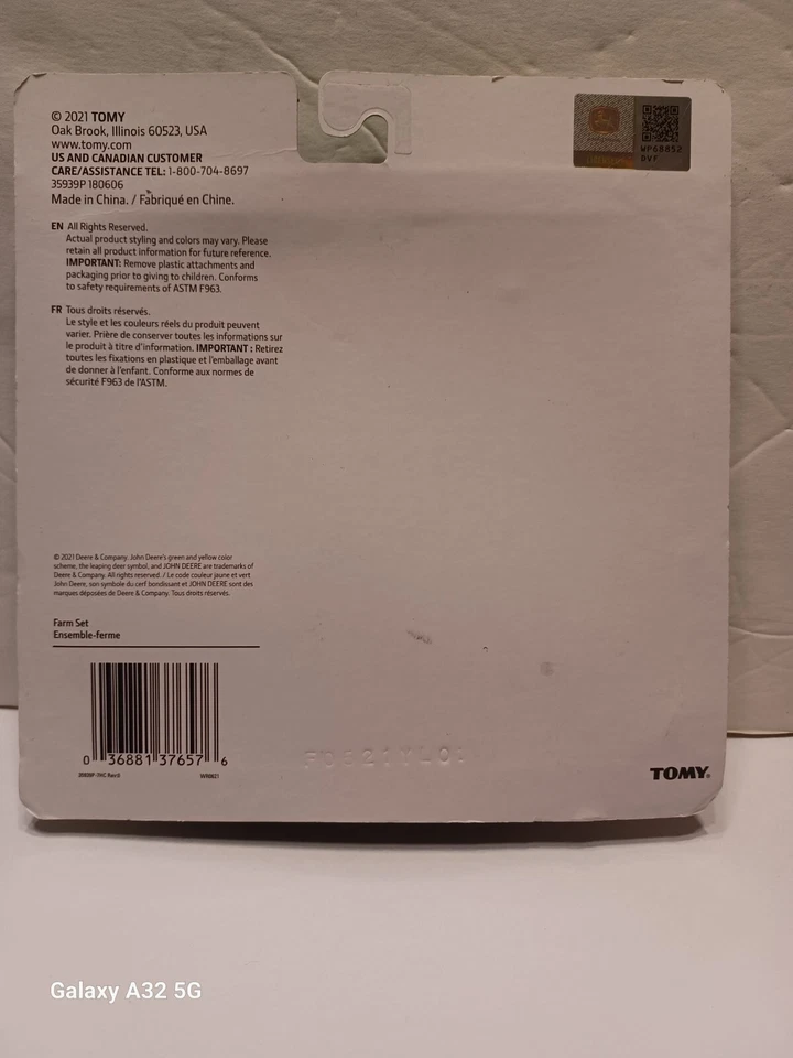 New Tomy John Deere 10 Pc Tractor Trailer Cow Plastic Farm Set 3+Ages Children's - Image 3 of 4