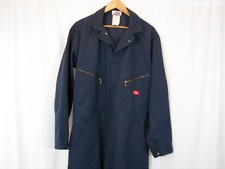 Vintage Dickie Coverall Big Tall Men 46L see measures L/S Blue Poly/Cotton Z26