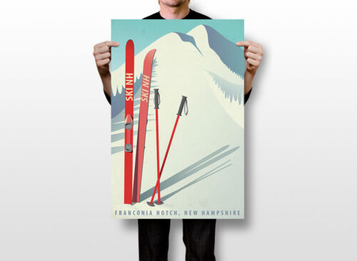 Art mural vintage décoration maison Ski In New Hampshire - AFFICHE 20x30 - Photo 2 sur 4