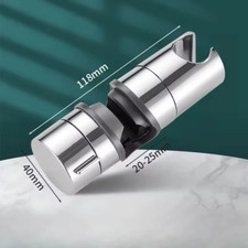 ADJUSTABLE UNIVERSAL ABS Chrome Shower Rail Head Slider Holder Bracket 18 - 25mm