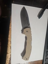 Cold Steel 4-Max Scout Folding Knife 4" AUS-10A Steel Blade Tan Griv-Ex Handle