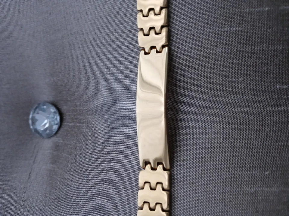 Men's Gold Plated Stainless Steel ID Plate Bracelet Jewelry w/Gift Box - Image 3 of 4