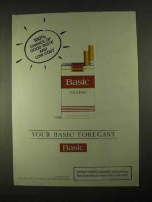 why are basic cigarettes so cheap 1994 Basic Cigarettes Ad - Your Basic Forecast
