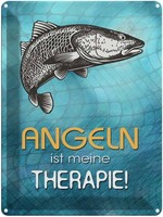 Blechschild 40X30 Cm Angeln Ist Meine Therapie Spruch Zitat Deko Geschenk Metall