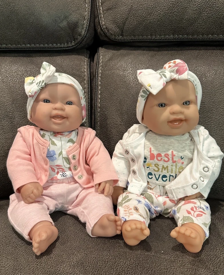 "Muñeca bebé realista BERENGUER cuerpo de tela suave cara gordita 14"" JC juguetes dientes" Foto 2 de 4