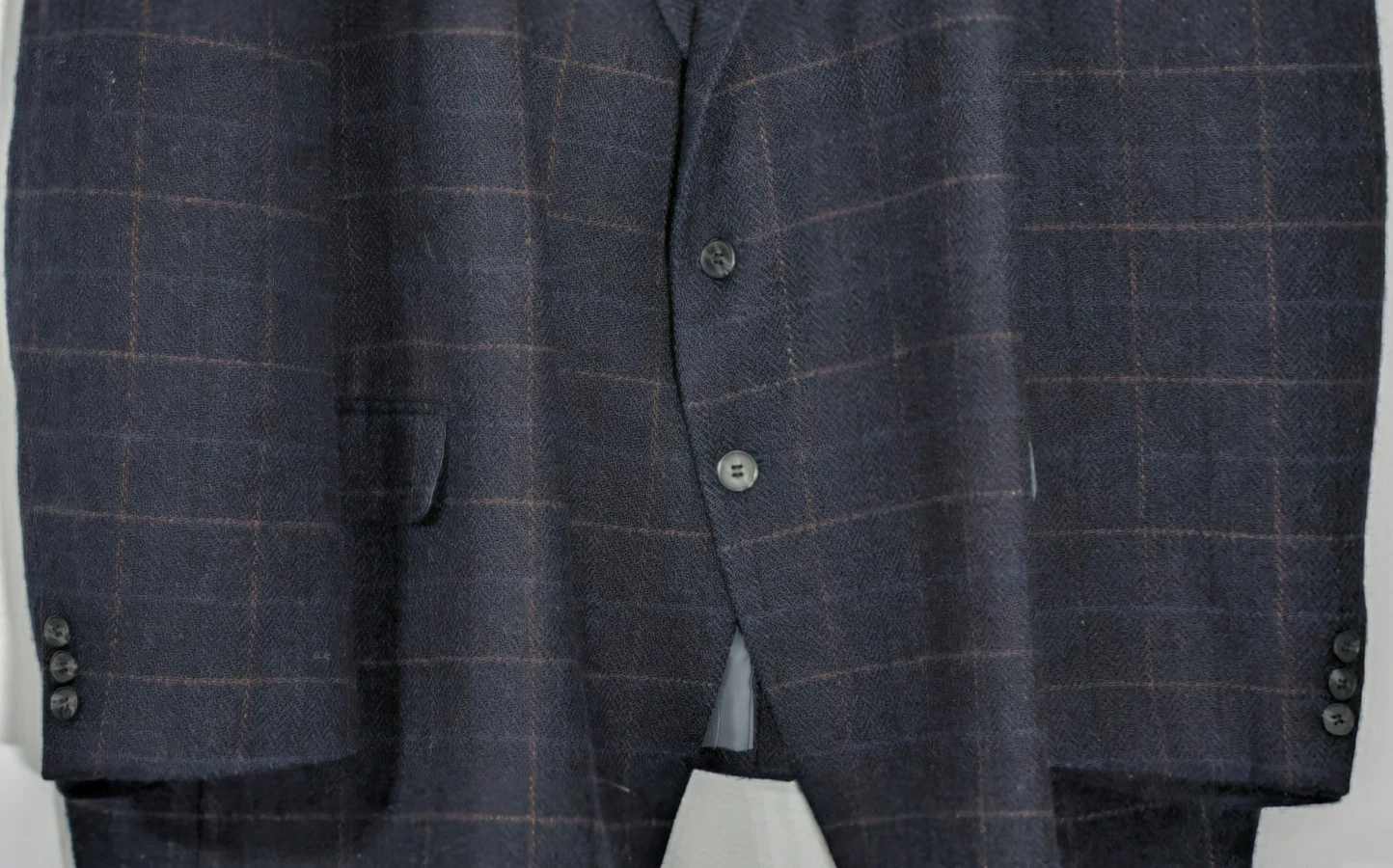 Vtg Natural Exchange Alexander Lloyd Blazer 60R Shetland Wool Windowpane Plaid - product detail image 7