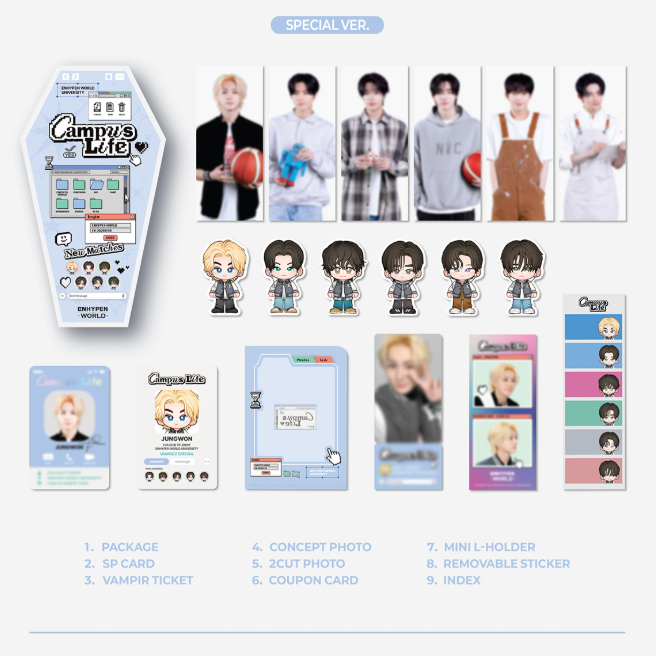 Pre-order ENHYPEN World Coupon Card Collection Campus Life Special