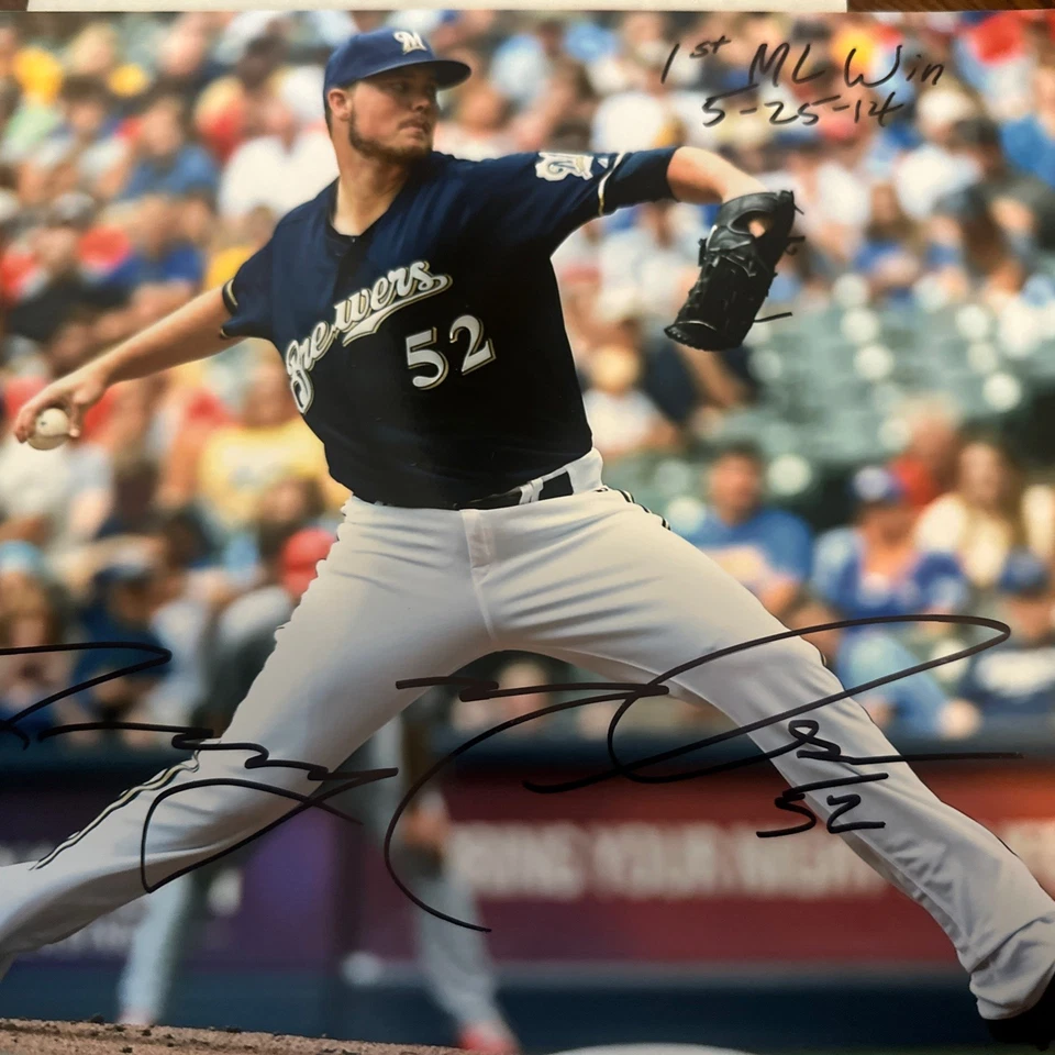 FOTO 8X10 FIRMADA AUTOGRAFIADA POR JIMMY NELSON MILWAUKEE BREWERS "5-25-14 1ª victoria ML Foto 2 de 3
