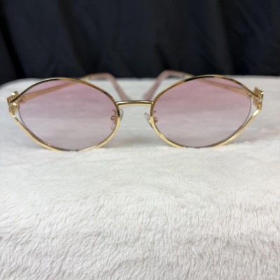 Miu Miu Gold Sunglasses with Pink Tint Pink Beg Shaded Lenses Miu Miu Logo Sunglasses | Miu Miu  main image 3