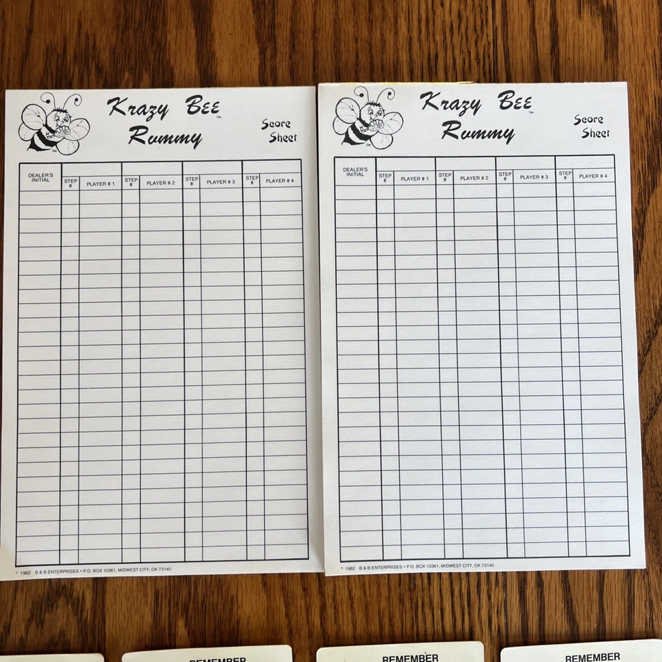 Vintage KRAZY BEE RUMMY Game Complete 1983 RARE HTF - Image 3 of 4