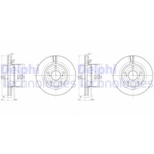 2 DISCHI FRENO DELPHI 275 mm ventilati anteriori adatti per lexus es toyota avalon