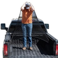 Upgraded Highly Elastic Truck Bed Cargo Net Organizer, 4'x4', USA