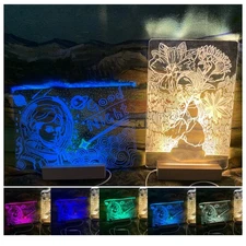 LED Note Board with Colors，11.8 * 7.87" Acrylic Message Board Light up, (2 Pa...