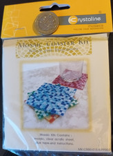 Blue Crystalline Mosaics Coaster kit (glass on acrylic, glued, see photos)