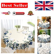 Elegant Floral Tablecloth 60-Inch Round - Waterproof & Stain-Resistant Decor