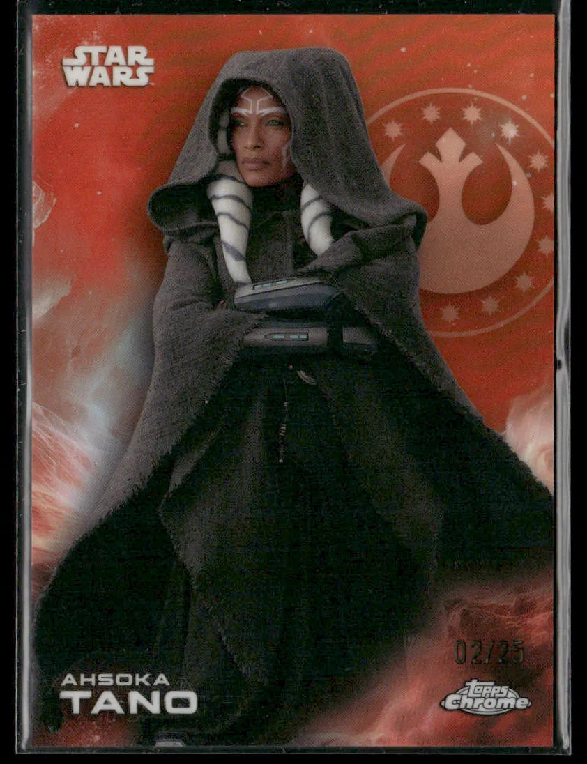2025 Topps Chrome Star Wars Ahsoka Tano Rebel Orange Refractor 02/25 #2