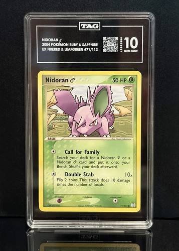 Nidoran ♂ graded TAG 10 for sale on eBay