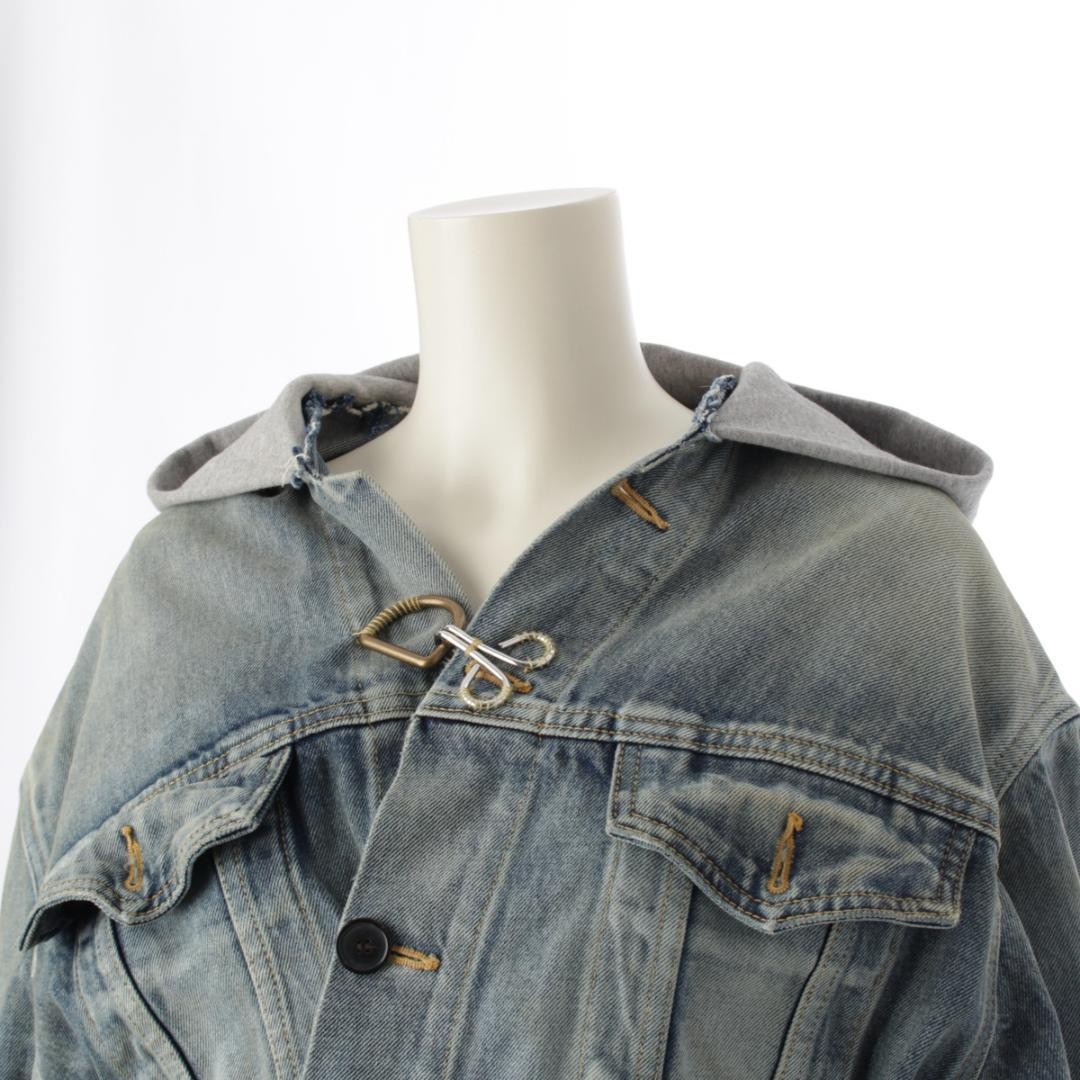 USED GOOD CONDITION BALENCIAGA 22 HOODED DENIM JACKET SIZE 32 0IE GOOD thumbnail 5