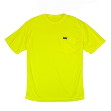 Maximum Safety High Visibility Shirt Mens M/L Yellow Short Sleeve Crew Neck