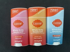 3x Lume Smooth Solid Whole Body Deodorant ASSORTED SCENT Pack 2.6 oz - NEW