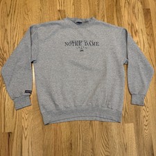 Vintage University Of Notre Dame Fighting Irish Crewneck Sweatshirt Size L Vtg