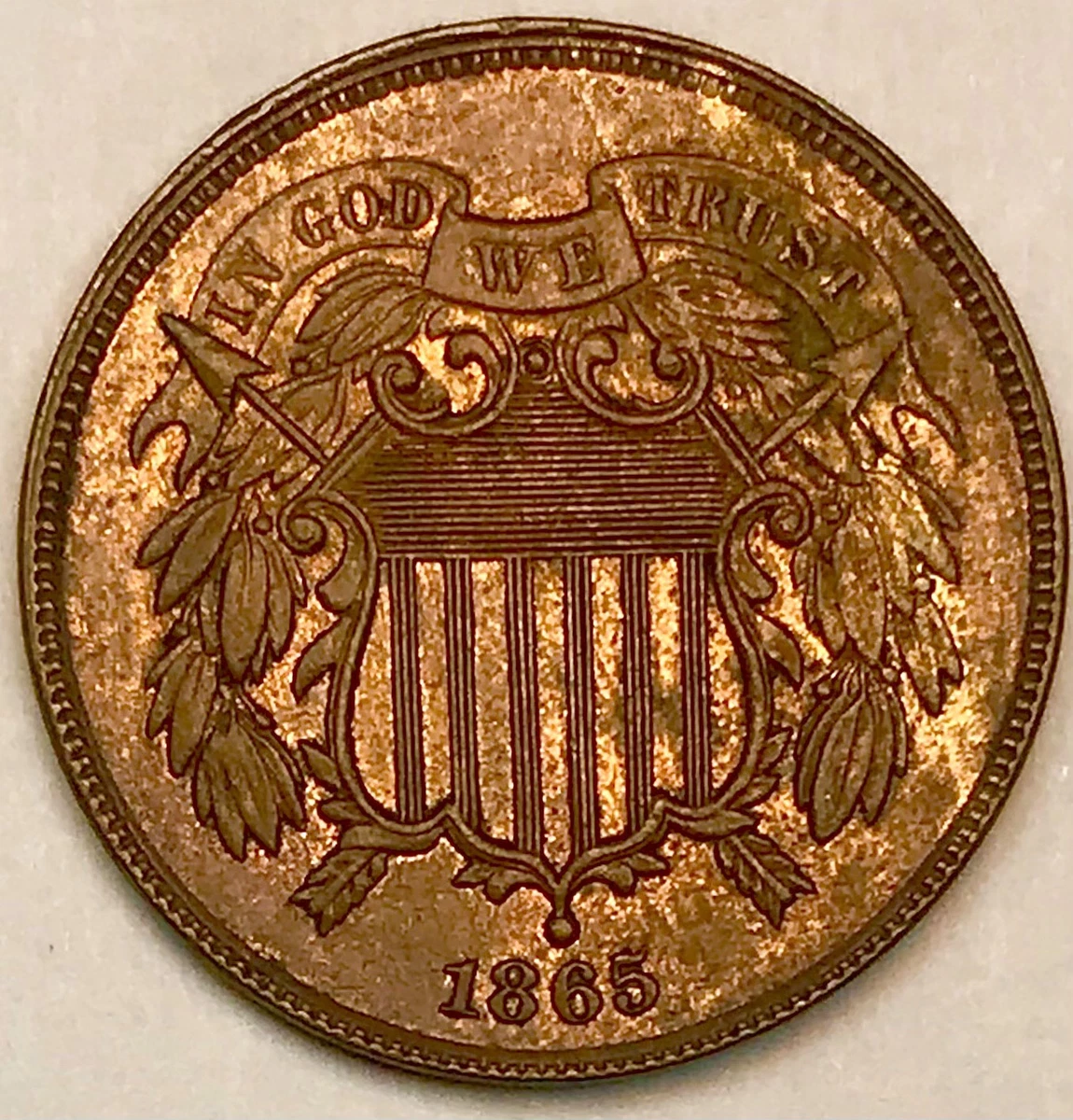 ★von★② 1865 2 CENT PIECE* GEM BU+ RED BLAZER NR #G64805 | eBay