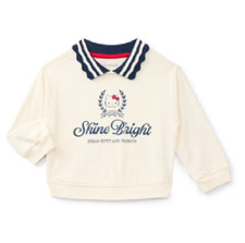 Wonder Nation/Hello Kitty NEW Baby Girls Collard sweatshirt size 2T Ivory/navy
