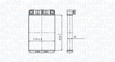 Wärmetauscher Innenraumheizung MAGNETI MARELLI 350218428000 für MERCEDES KLASSE