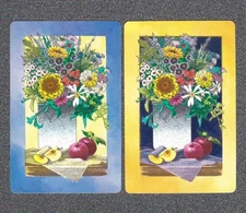 Vintage Swap Playing Cards Pair of Flowers n Vases Cards