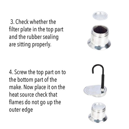 Single Tube Pot 1 Cup 50ML Aluminum Alloy Spout Stovetop Italian Coffee US - Picture 4 of 24