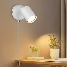 Ketom Adjustable Wall Light with Pull Cord Switch GU10 Modern Wall Sconce Lights