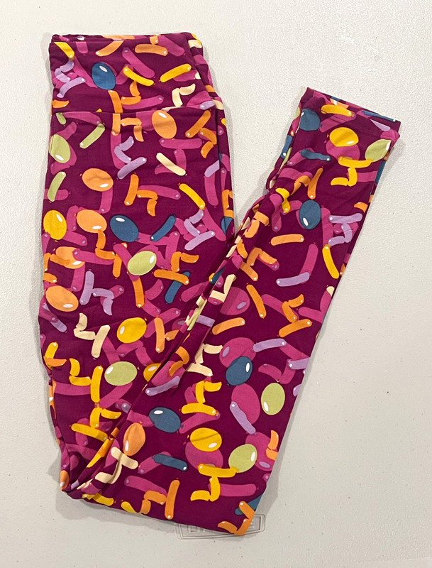 Women’s Purple Multicolor Sprinkle Pattern LuLaRoe Leggings - One Size