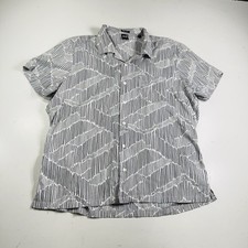 Hugo Boss Regular Fit Shirt Short Sleeve Black White Line Art Men  s Size XL