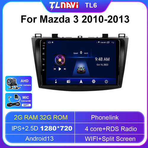 Car Radio Stereo Head Unit Apple Carplay For Mazda 3 2010-2013 GPS Backup Camera - Picture 24 of 48