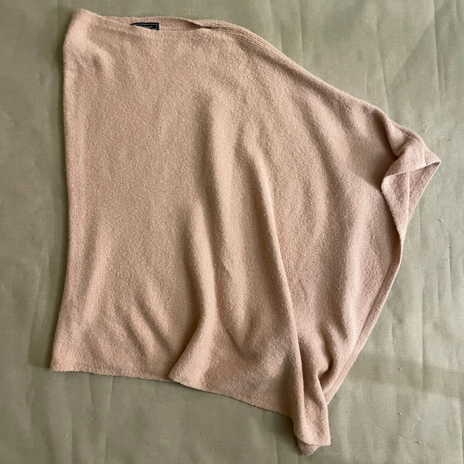 Cashmere Poncho Warm Pink OS Cashmere Blend Neutral Earthy Travel Comfort