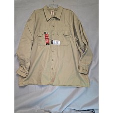 Dickies Long Sleeve Work Shirt Mens 3XL Khaki Button Up Pockets NEW WITH TAGS